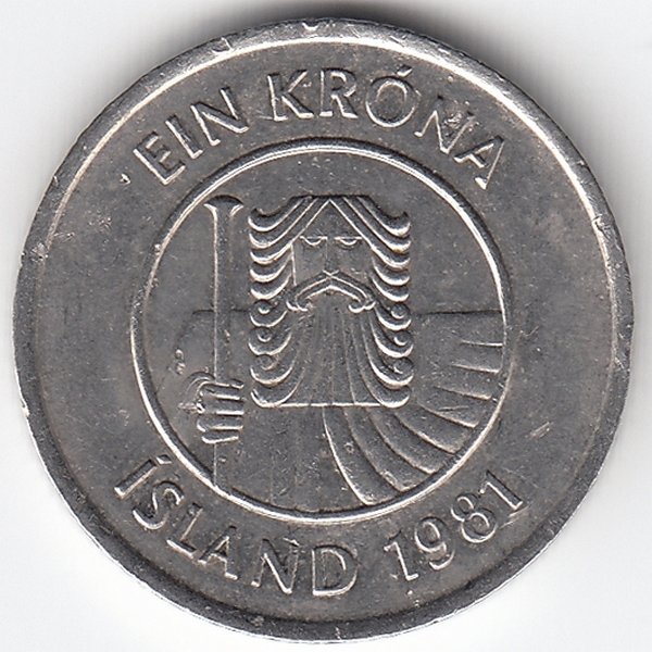 Исландия 1 крона 1981 год