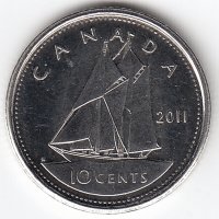 Канада 10 центов 2011 год