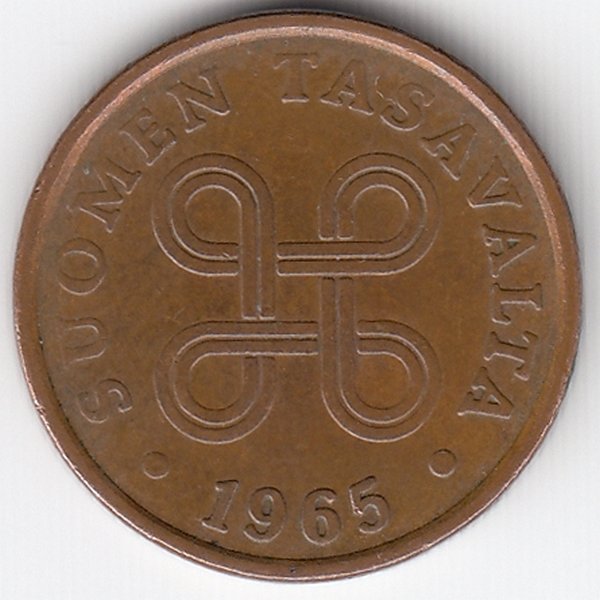 Финляндия 5 пенни 1965 год