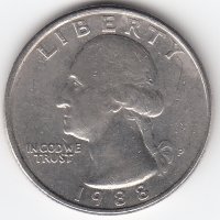 США 25 центов 1988 год (P)