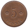 Финляндия 5 пенни 1938 год