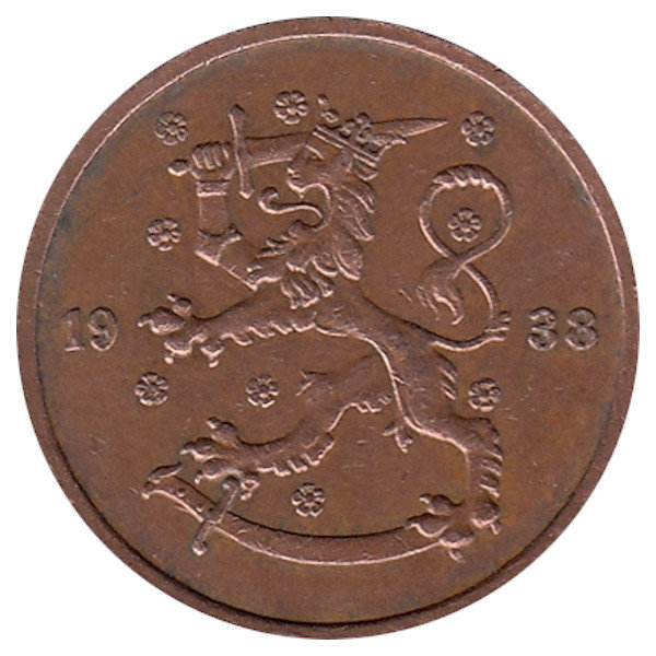Финляндия 5 пенни 1938 год