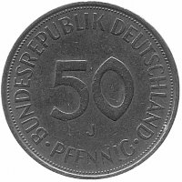 ФРГ 50 пфеннигов 1972 год (J)