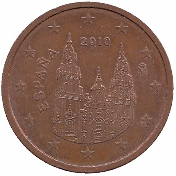 Испания  2 евроцента 2010 год