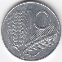 Италия 10 лир 1956 год