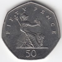 Великобритания 50 пенсов 1999 год