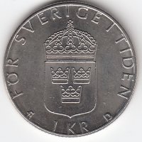 Швеция 1 крона 1989 год