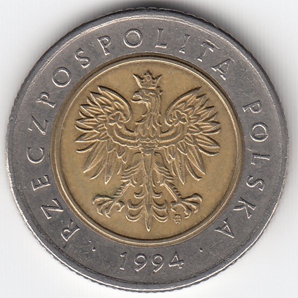 Польша 5 злотых 1994 год