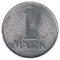 ГДР 1 марка 1977 год (UNC)