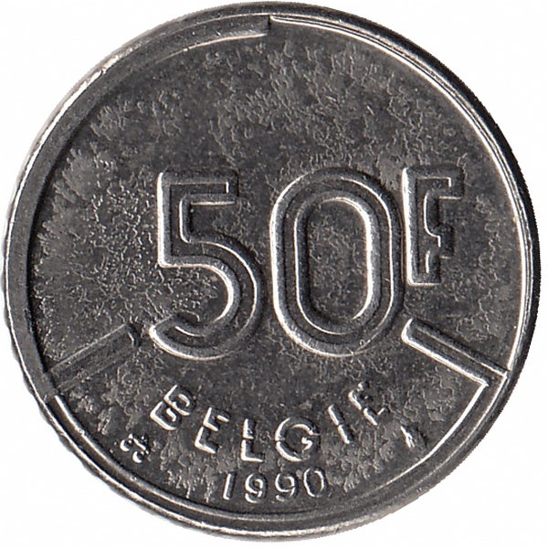 Бельгия (Belgie) 50 франков 1990 год