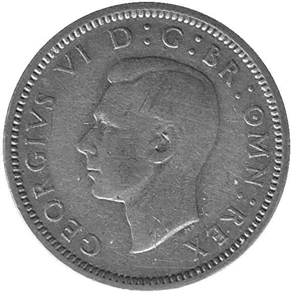 Великобритания 6 пенсов 1939 год
