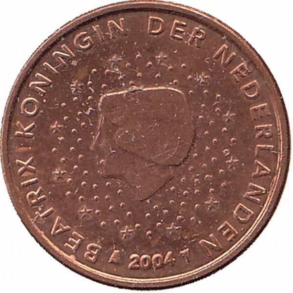 Нидерланды 1 евроцент 2004 год