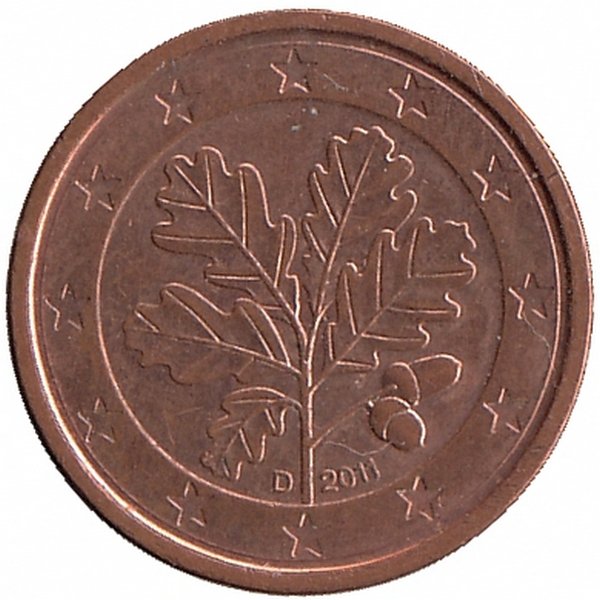 Германия 1 евроцент 2011 год (D)