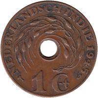 Нидерландская Индия (Голландская Ост-Индия) 1 цент 1945 год (D) 