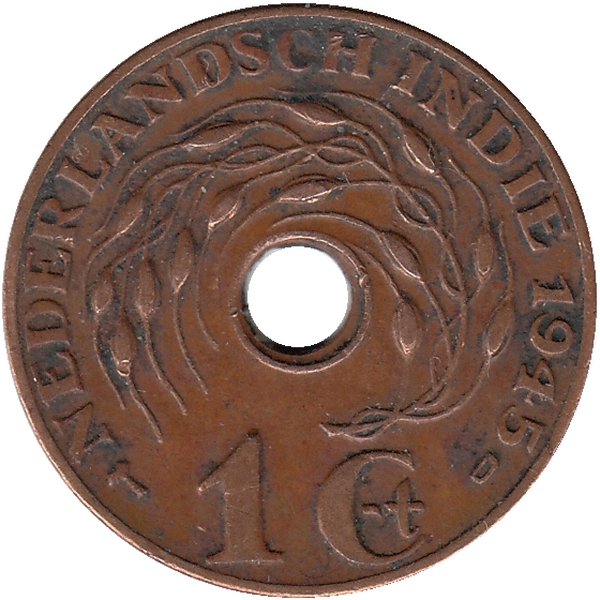 Нидерландская Индия (Голландская Ост-Индия) 1 цент 1945 год (D) 