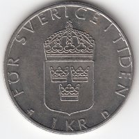 Швеция 1 крона 1990 год