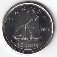 Канада 10 центов 2004 год