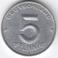 ГДР 5 пфеннигов 1952 год (A)