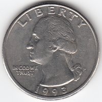 США 25 центов 1993 год (P)