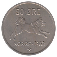 Норвегия 50 эре 1962 год