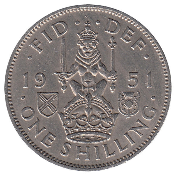 Великобритания 1 шиллинг 1951 год (Герб Шотландии)