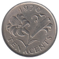Бермудские острова 10 центов 1970 год