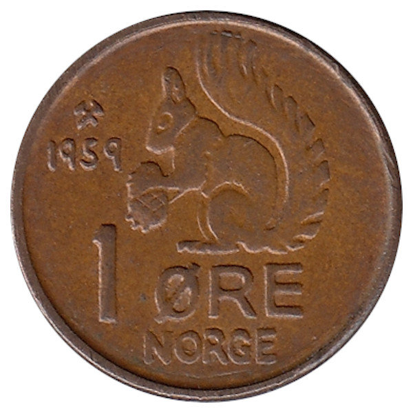 Норвегия 1 эре 1959 год