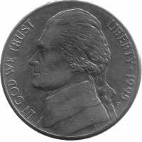 США 5 центов 1995 год (P)