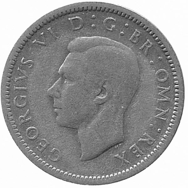 Великобритания 6 пенсов 1944 год