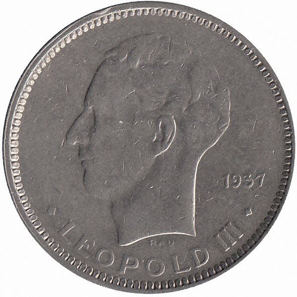 Бельгия (Belgique) 5 франков 1937 год