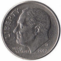 США 10 центов 2017 год (D)