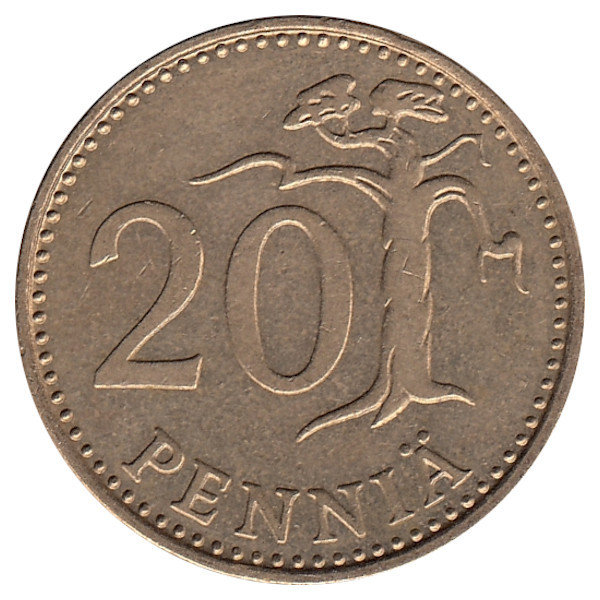 Финляндия 20 пенни 1964 год