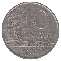 Бразилия 10 сентаво 1967 год