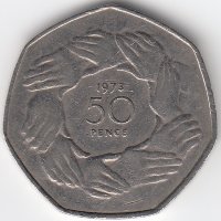 Великобритания 50 пенсов 1973 год