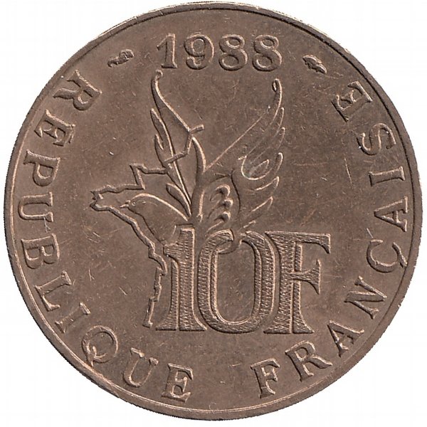 Франция 10 франков 1988 год (Ролан Гаррос)