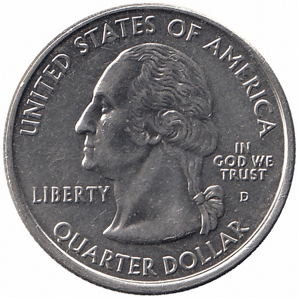 США 25 центов 2007 год (D). Вашингтон.