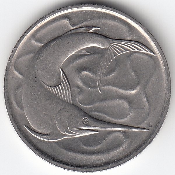 Сингапур 20 центов 1973 год