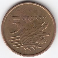 Польша 5 грошей 2001 год 