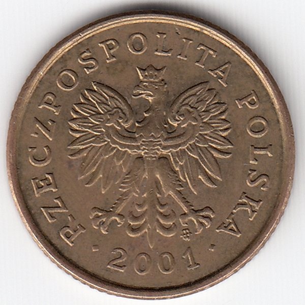 Польша 5 грошей 2001 год 
