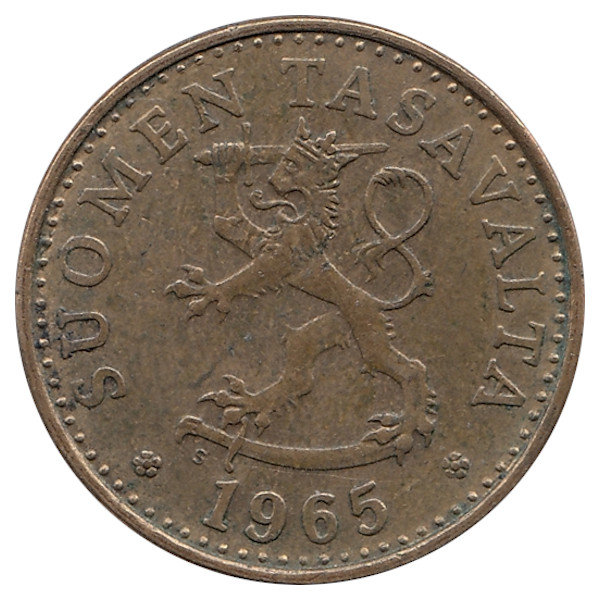 Финляндия 20 пенни 1965 год