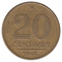 Бразилия 20 сентаво 1944 год