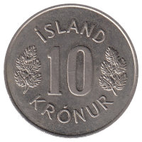 Исландия 10 крон 1973 год