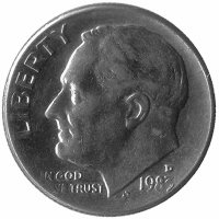 США 10 центов 1983 год (D)
