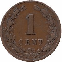 Нидерланды 1 цент 1878 год