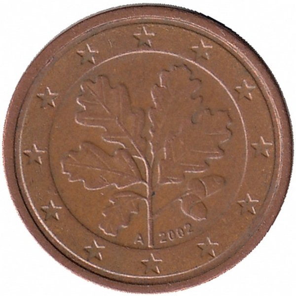 Германия 1 евроцент 2002 год (A)