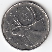 Канада 25 центов 1971 год
