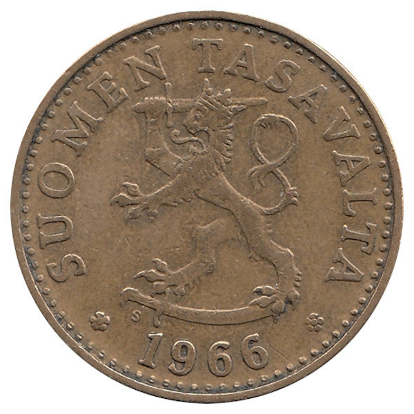 Финляндия 20 пенни 1966 год