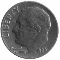 США 10 центов 1966 год