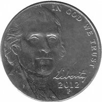 США 5 центов 2012 год (P)