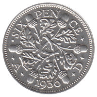 Великобритания 6 пенсов 1936 год